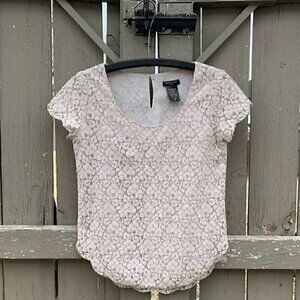 TALULA | LACE SHORT SLEEVE TOP  | XS  #FML130015